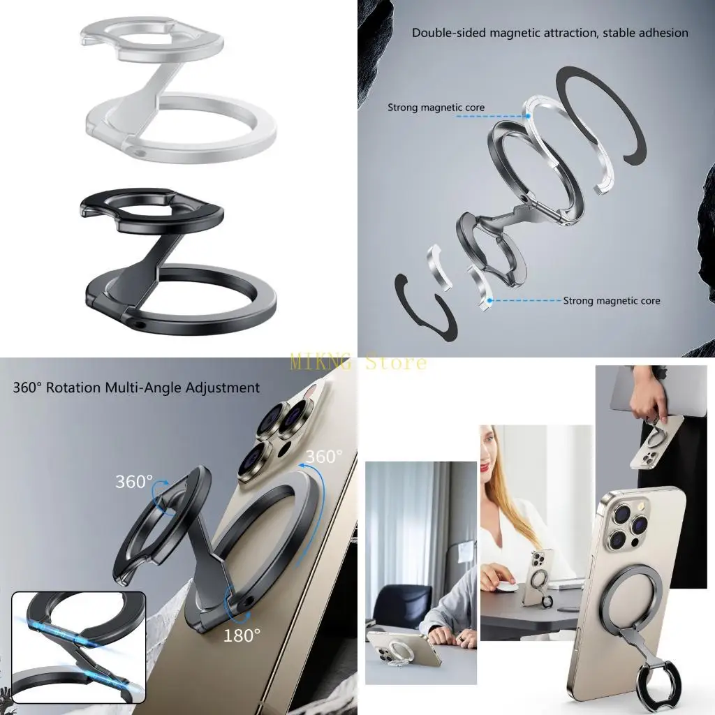 

360 Rotating Phone Mount with Double Hoop Grip Foldable Design and Metal Construction Universal best sale