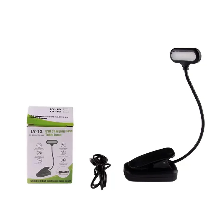 

csx Rechargeable Book Light Mini Clip Lamp 7 LED Book Lamp 3-Level Warm Cool White Flexible Easy Read Night Reading clip on Lamp