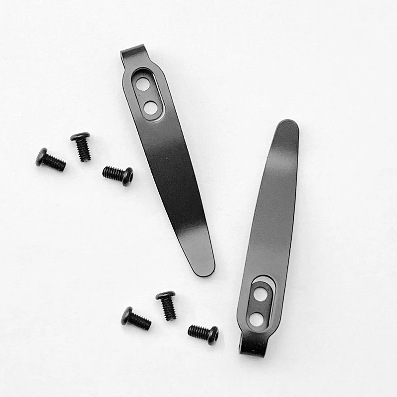 2 conjuntos de aço inoxidável faca dobrável volta clipe bolso braçadeira facas ferramenta diy fazendo acessórios peças com 3 m2.5 parafusos kershaw