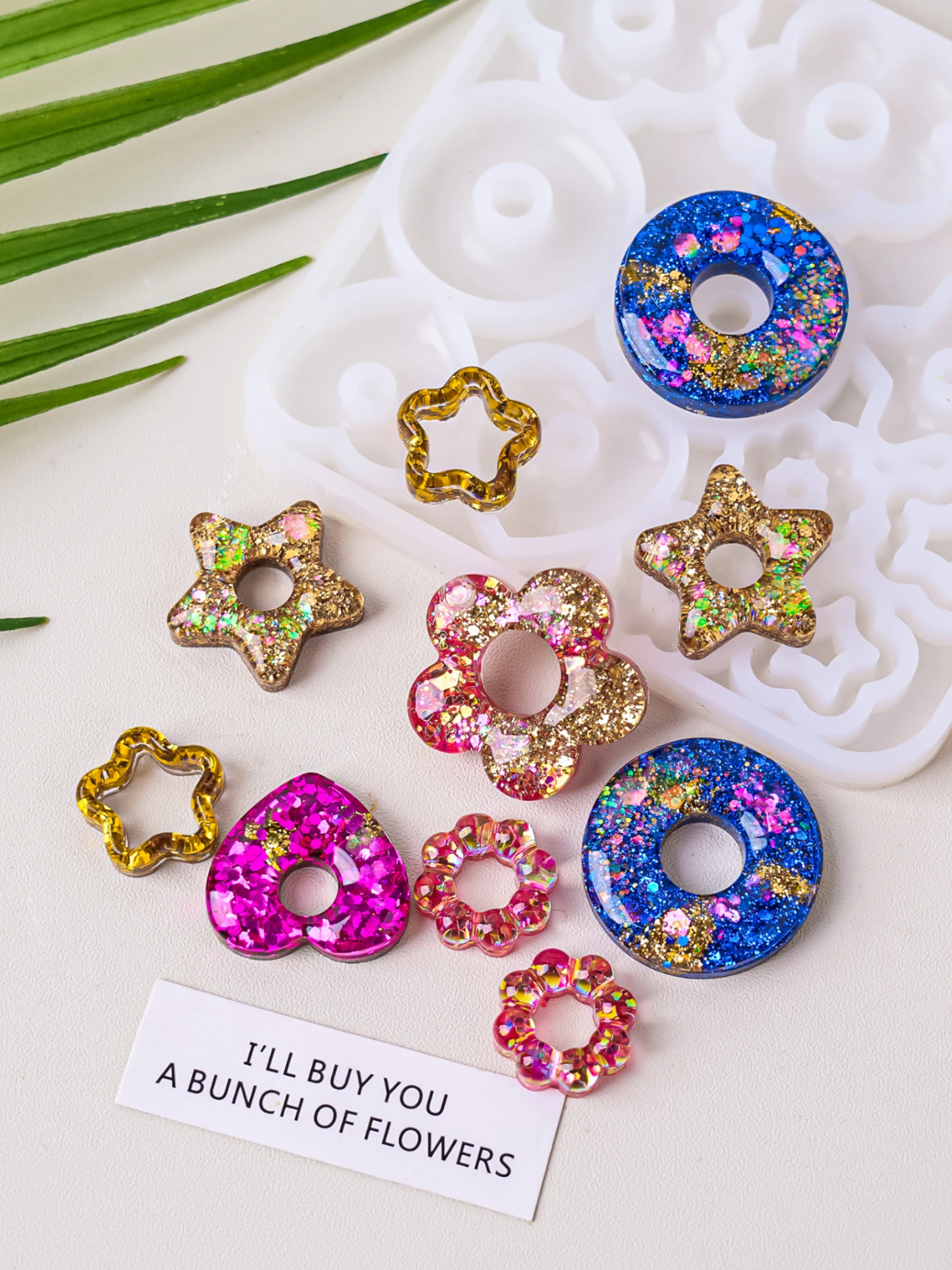 Moules en résine pour bijoux, boucles d'oreilles en Silicone, cœur, étoile, fleur, pendentif, porte-clés, outils de fabrication, fournitures d'artisanat