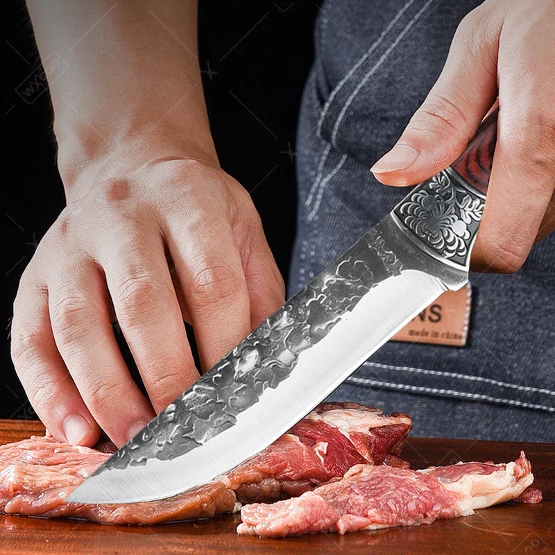 Professional Kitchen Knives Stainless Steel Knife Handmade Bone Cleaver Boning Chef Knife Peeling Fruit Forged Meat Cutting