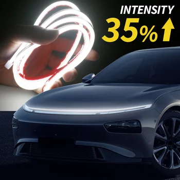 Xinfok Led Auto Kap Verlichting Strip Universal Auto Decoratieve Lampen Ambient Verlichting Voor Auto Dagrijverlichting Drl 12