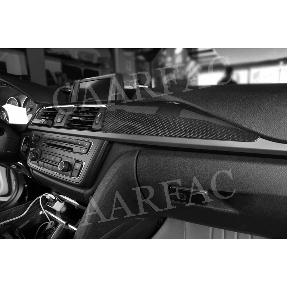 Dry Carbon Fiber Center Console Gear Shift Panel Trim AC Outlet Stickers Door Handle Covers For BMW 4 Series F32 F33 F36