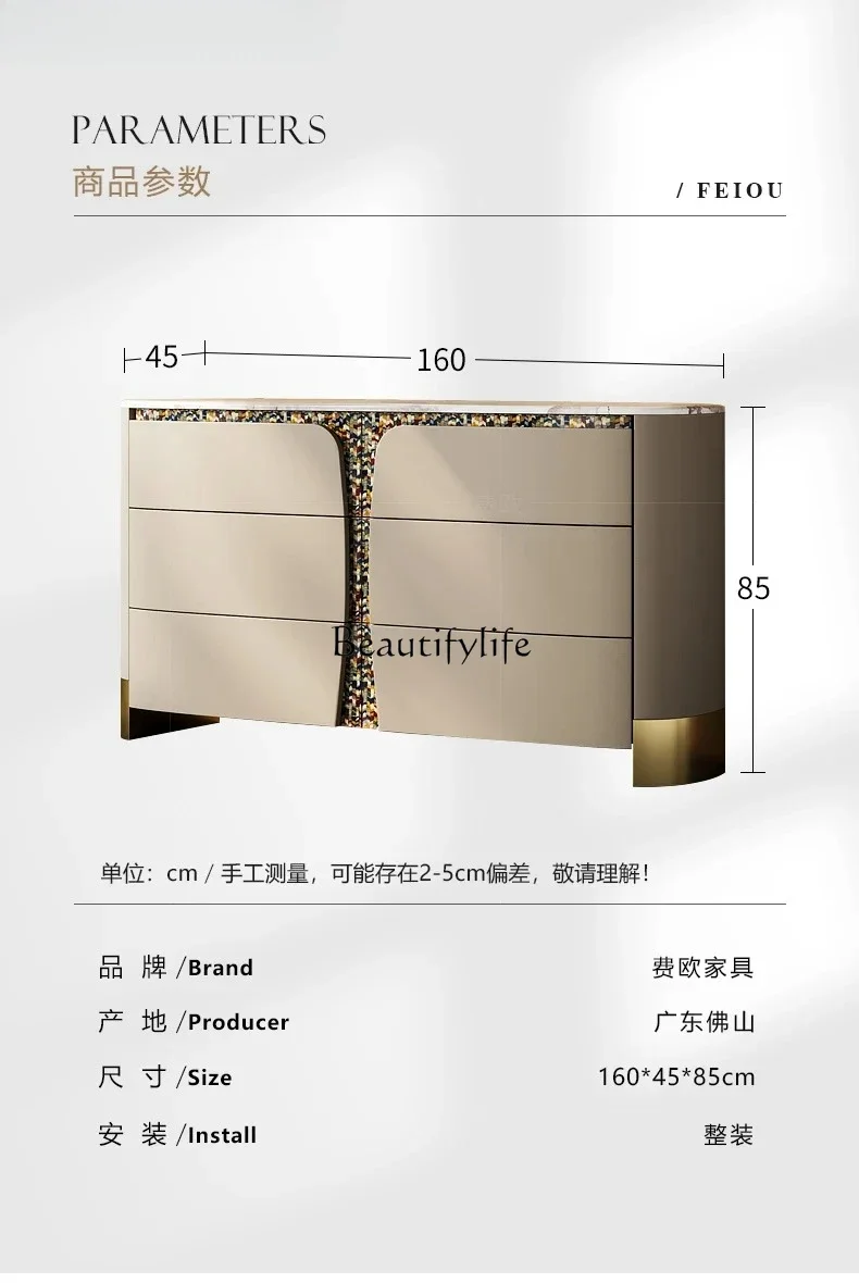 yj21 high-grade light luxury chest cabinet meal edge Italian bedside storage storage cabinet
