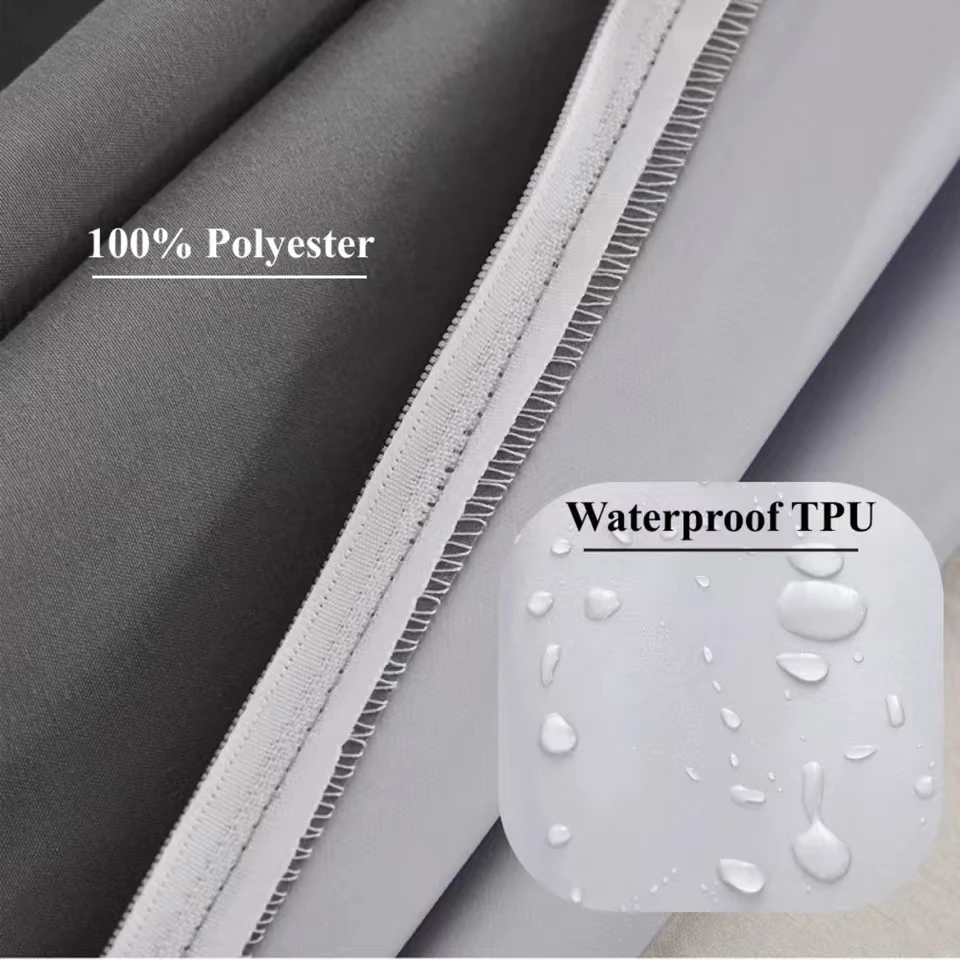 Fully Enclosed Waterproof Fitted Sheet with Zipper 6-Sides Dust-proof Mattress Cover for Double Bed, Twin, Full, Queen, King