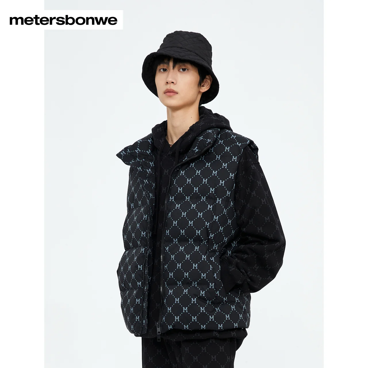 Metersbonwe-Colete masculino com colarinho em pé, 90% para baixo, roupa quente curta grossa, colete adolescente jovem, inverno, nova moda