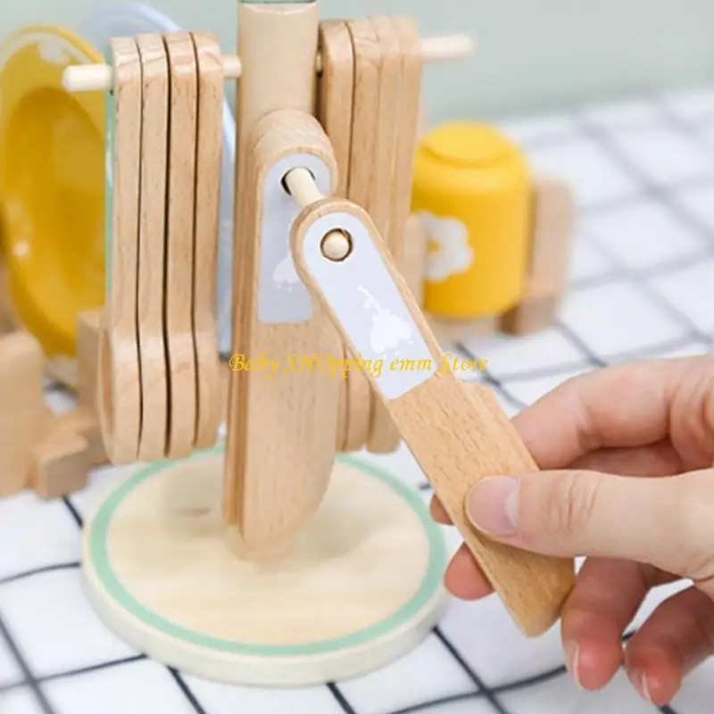 23GD PRIEND PLAY PLAY Accessories for Toddlers 3+ تشمل لعبة الأطباق الخشبية الأواني التعليمية للفتيات الفتيات