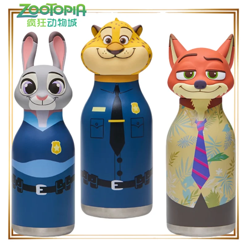 

2025 New Zootopia Vacuum Mug Nick Wilde Judy Hopps Stainless Steel Sports Kettle Panther Officer Aquarius 430 Ml Holiday Gifts
