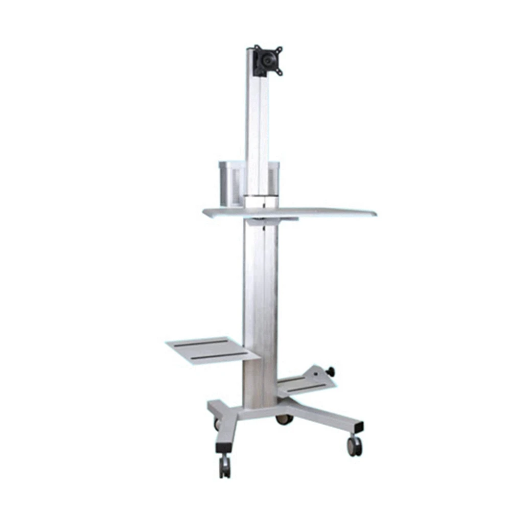 Manufacturer Medical Computer Standing Desk Cart Functional Hospital Workstation Trolley with Adjustable Display Installing Set