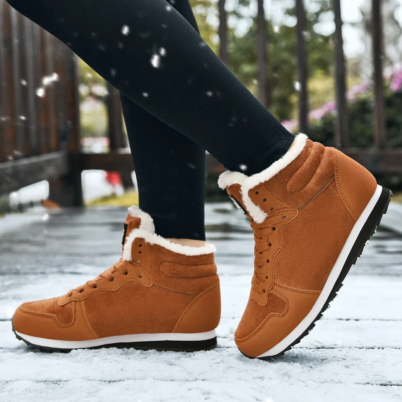 Winter Boots Warm Snow Boots Women Chunky Platform Ankle Boots Woman Winter Sneakers Plush Woman Footwear Non-slip Outdoor Shoes