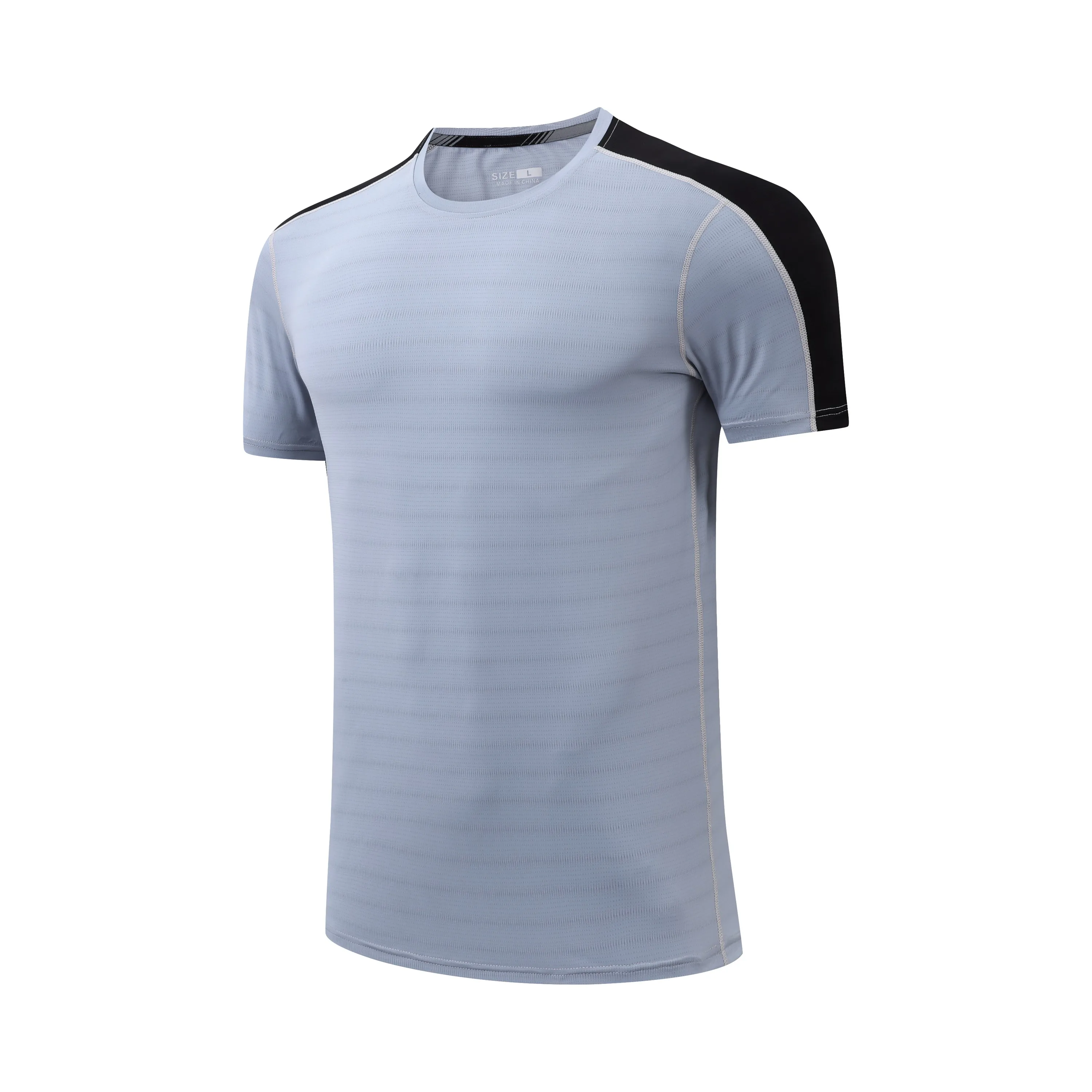 

New Gym Shirt Men Patchwork Running T-shirts Quick Dry Jogging Fitness Training Short Sleeve Casual Summer Breathable Sports T