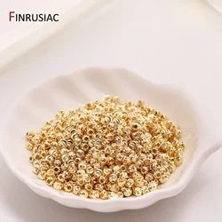 Wholesale 18K Gold Plated Brass Striped Cut Flower Beads,2.5/3/4mm Spacer Beads Bulk for DIY Necklace Bracelet Making Supplies