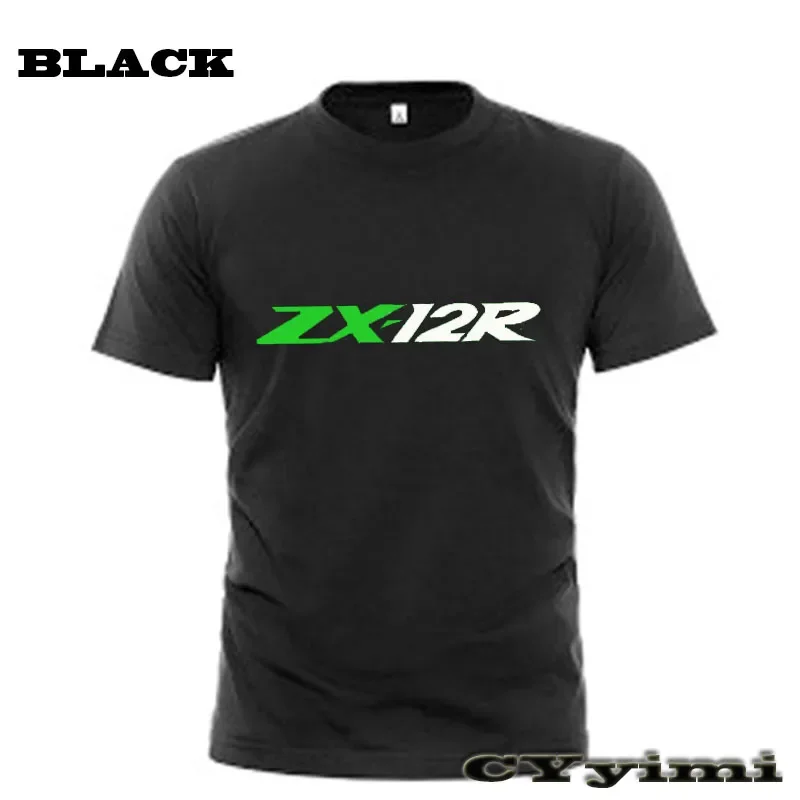 For  ZX12R ZX-12R  T Shirt Men New LOGO T-shirt 100% Cotton Summer Short Sleeve Round Neck Tees Male