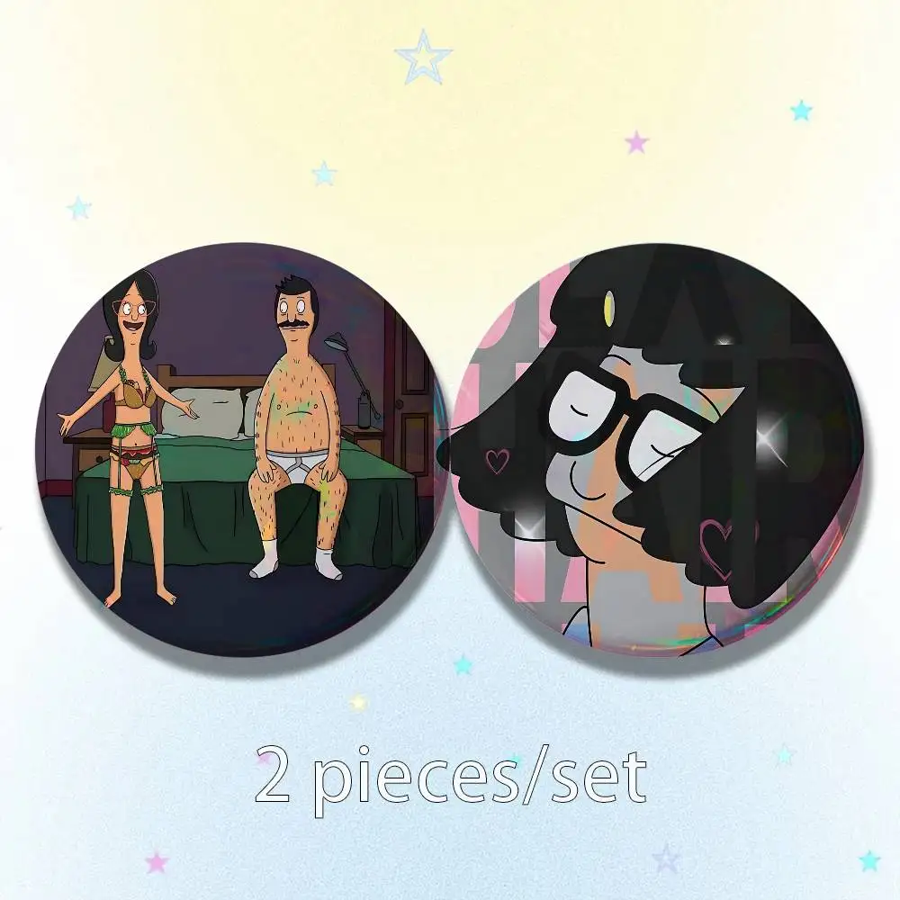 Anime B-Bobs B-Burgers 25/32/44/58/75mm Badges Bright Printed Icon Gift For Friends Badge Collar Brooch Lapel Pin Metal