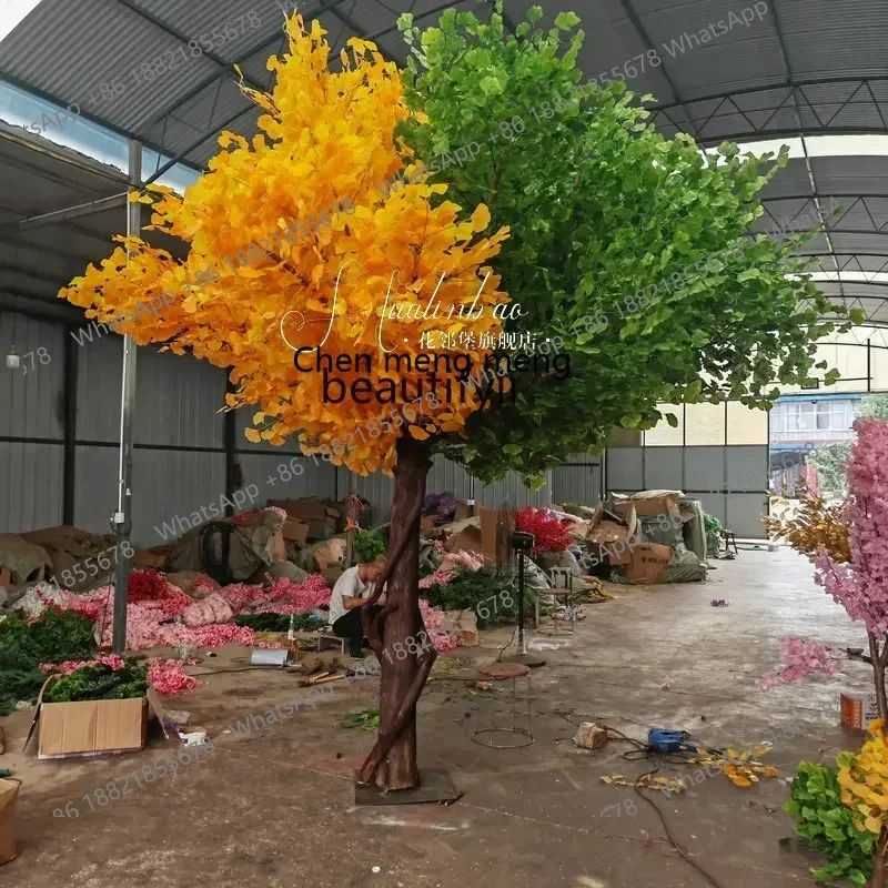 ss7486 ss 7486 ssSimulation شجرة كبيرة الديكور الداخلي أشجار وهمية كبيرة محاكاة شجرة بانيان الديكور فندق ديكور Gre #2