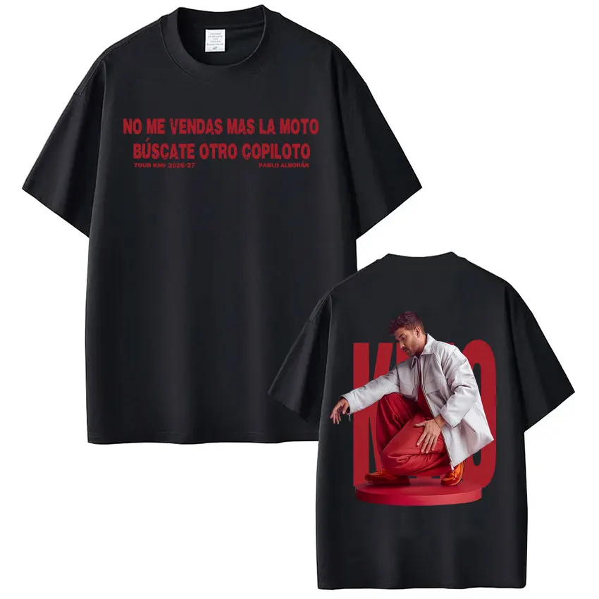 Camiseta con estampado del cantante Pablo Alborán Kmo Global Tour 2026-2027, camisetas de hip-hop para hombres y mujeres, camisetas holgadas de algodón, camisetas estéticas de moda