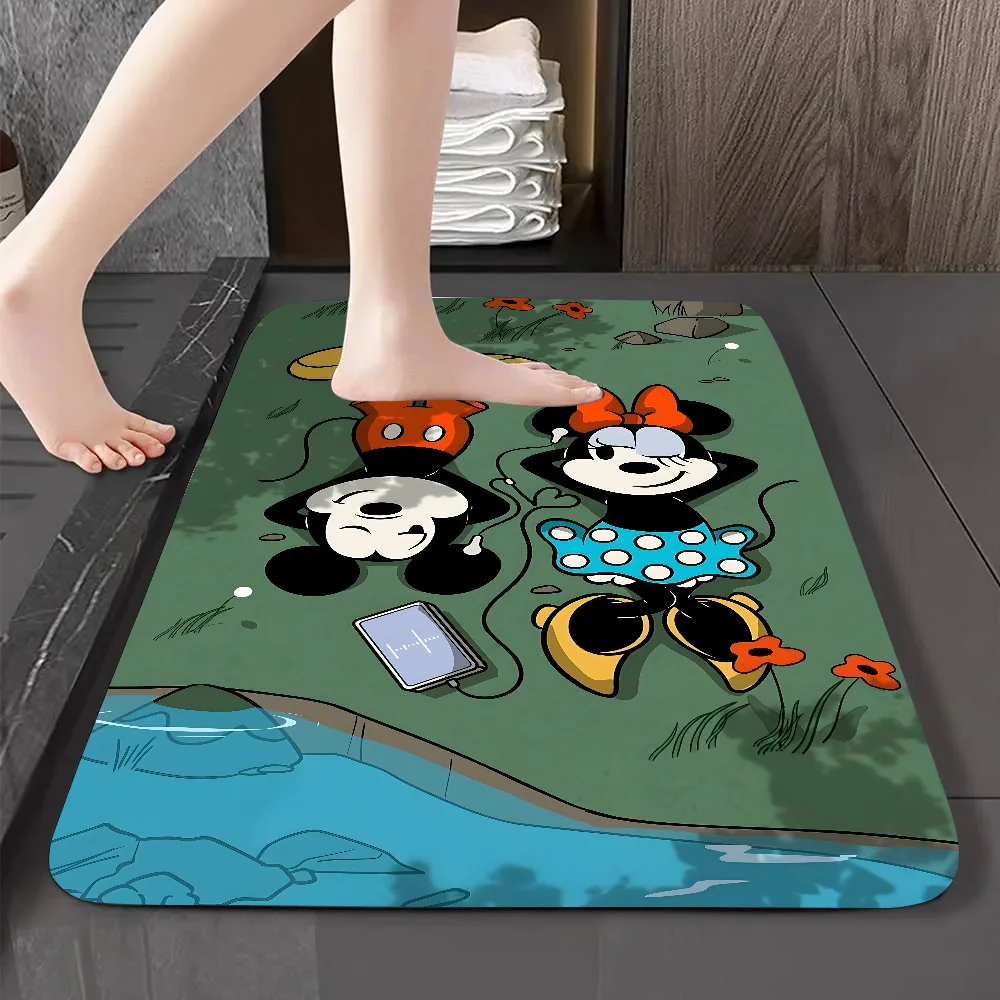 M-MickeIES Cartoon Floor Mat Graphic Printed Flannel Doormats For Bathroom Kitchen Entrance Carpet Home Decor