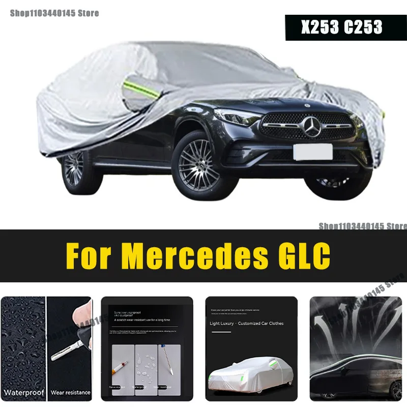 

Full Car Covers Outdoor Sun UV Protection Dust Rain Snow Oxford cover Protective For Mercedes GLC Accessories car umbrella