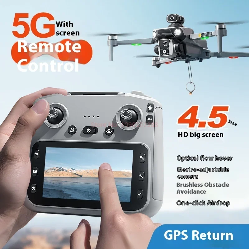 NEW K19 Max Brushless Motor Drone Aerial Photography RC Quadcopter with Screen Control GPS Four-Axis Image Transmission Toy