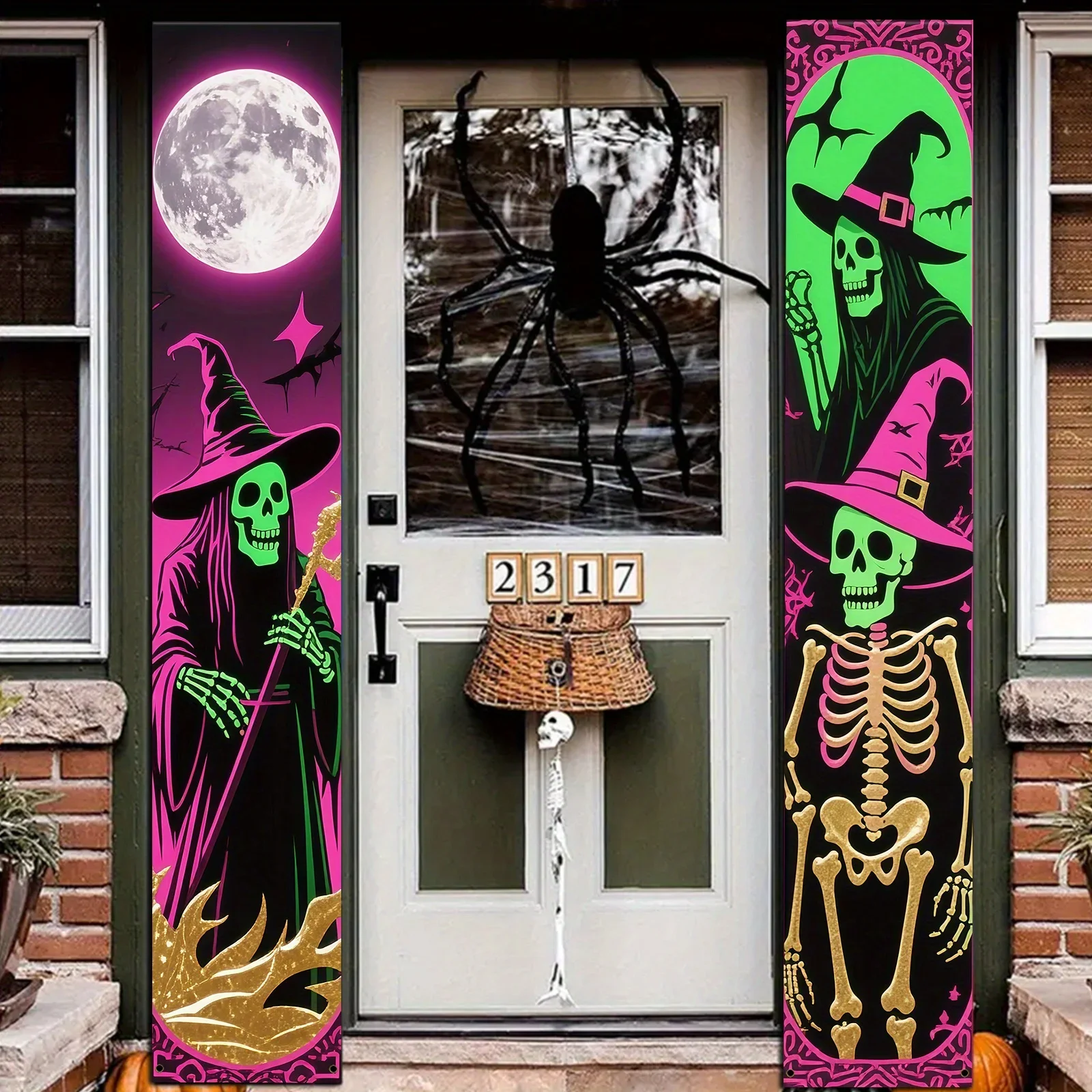 1 Set (11.8*70.8 inches / 30*180 cm), made of polyester, Halloween-themed party decoration banner and flag setzyc