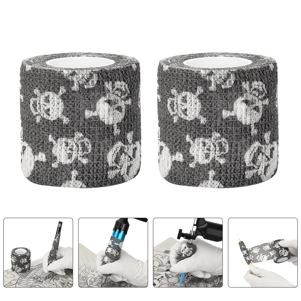 3 Pcs Wound Tape Elastic Bandage Non-woven Tapes Self-adhesive Tattoos Supplies Elasticity 180x5cm Studio Grey Machine Grip