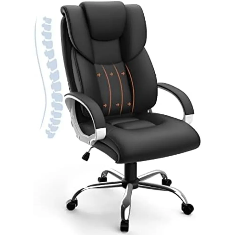 

Office chair, 350 pound executive leather chair ergonomically designed computer chair 28.7"D x 25.6"W x 39.9"H