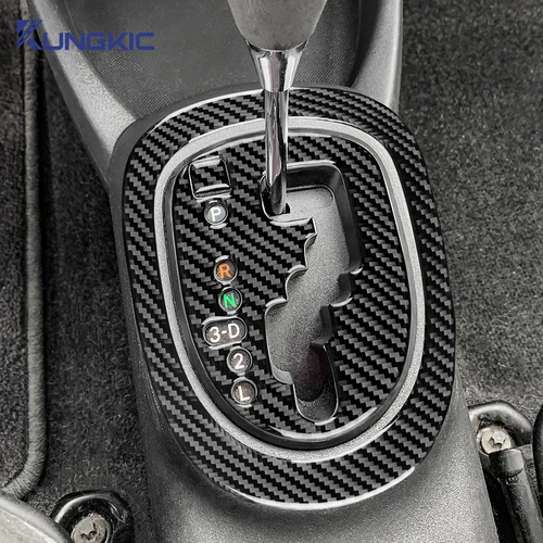 Imagen 2 del producto Pegatina de fibra de carbono suave Real para Toyota Yaris 2006 2007 2008 2009 2010 2011 LHD RHD Panel de cambio de marchas de coche accesorios interiores