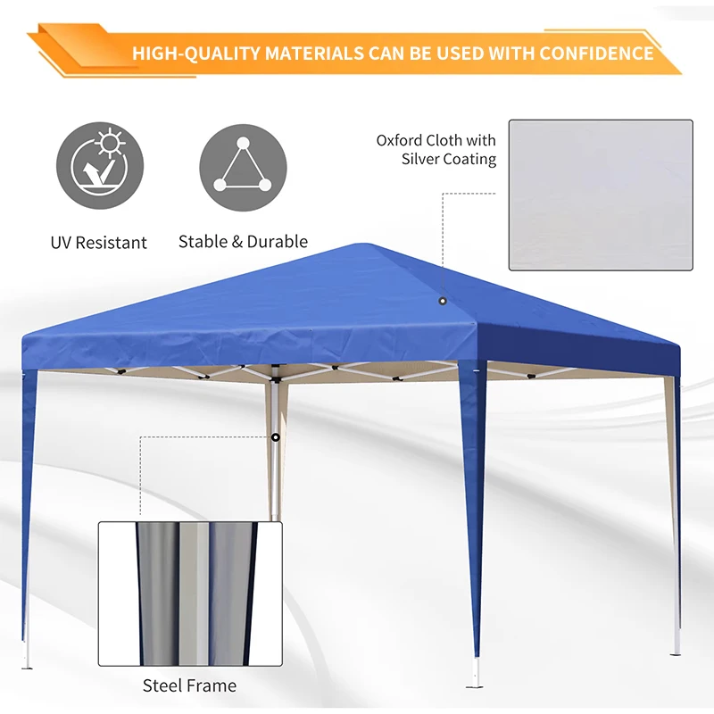 Custom printed 10x10 trade show advertising tent waterproof folding pop-up canopy with easy folding exhibition function