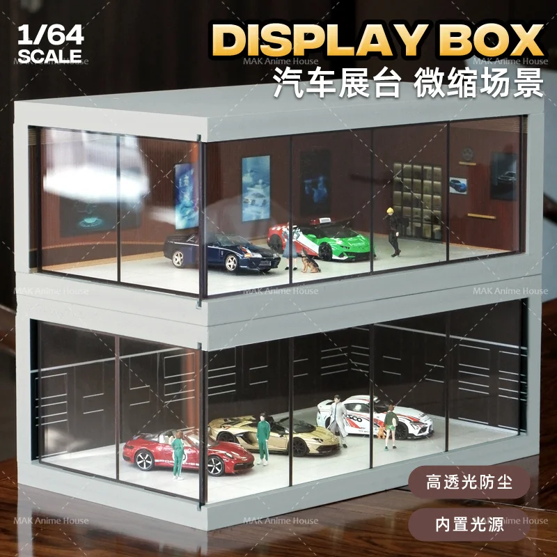 Milageto Garage Miniature 1:32 – Présentoir Transparent Pour Voitures, Parking Miniature Déco