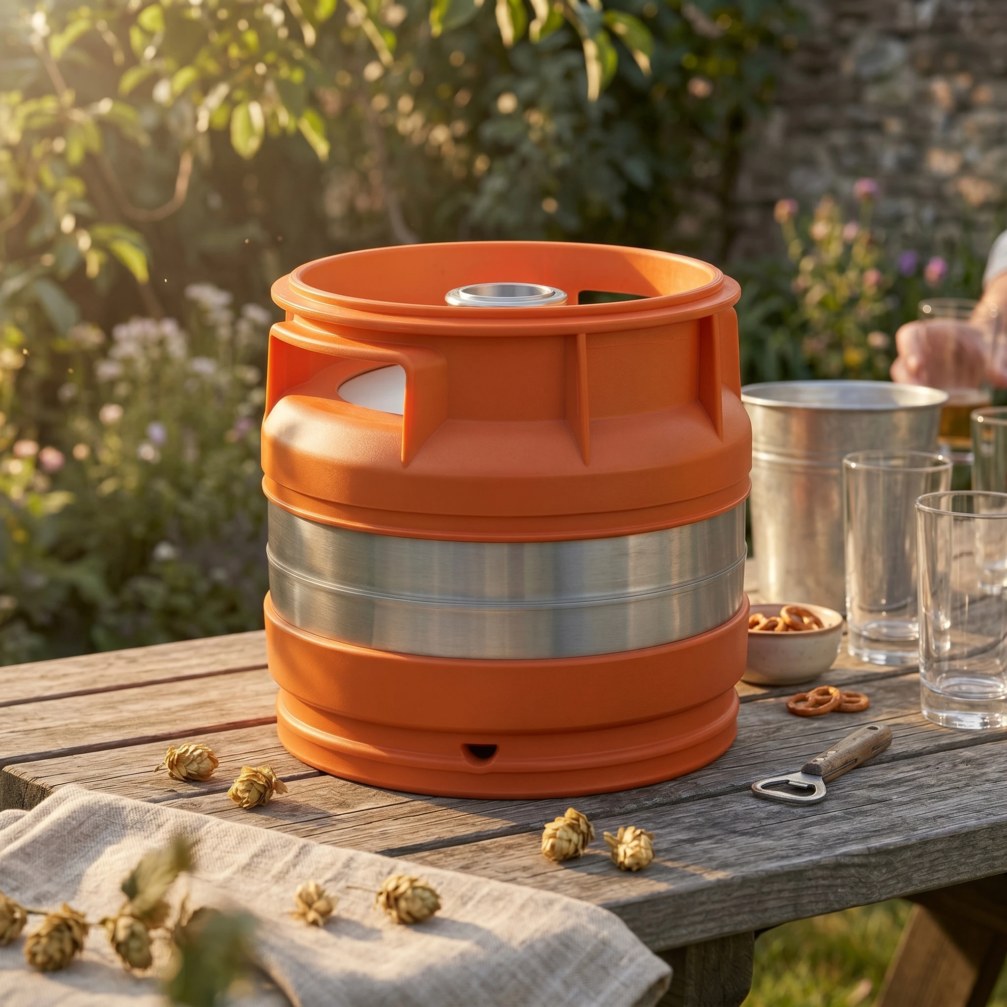 Tap Beer Keg Cylindrical Plastic Beer Keg Drink Container Fresh Keeping Carbonation Control