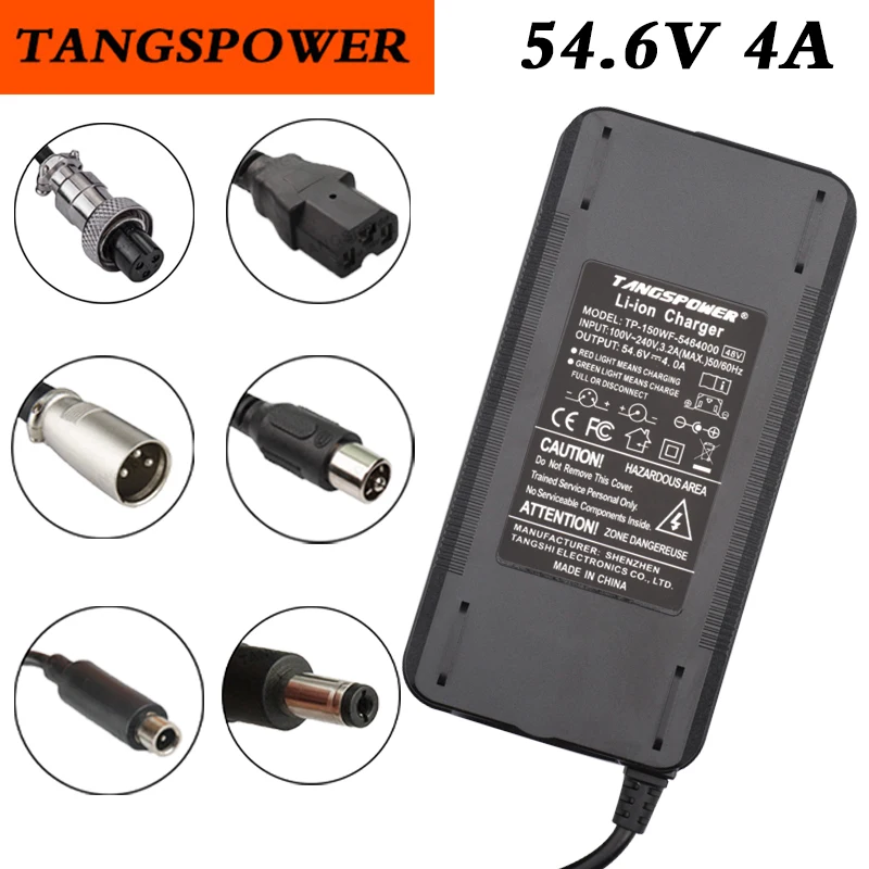 

54.6V 4A Lithium Battery Charger 48V 4A Charger 13S Li-ion Battery Pack Charger Fast Charging Stable high voltage output