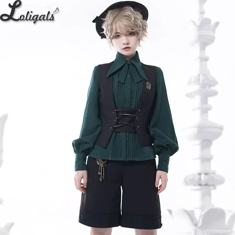 Classic Retro Lolita Shirt Elegant British Medieval Long Sleeve Men's and Women's Long Sleeve Top