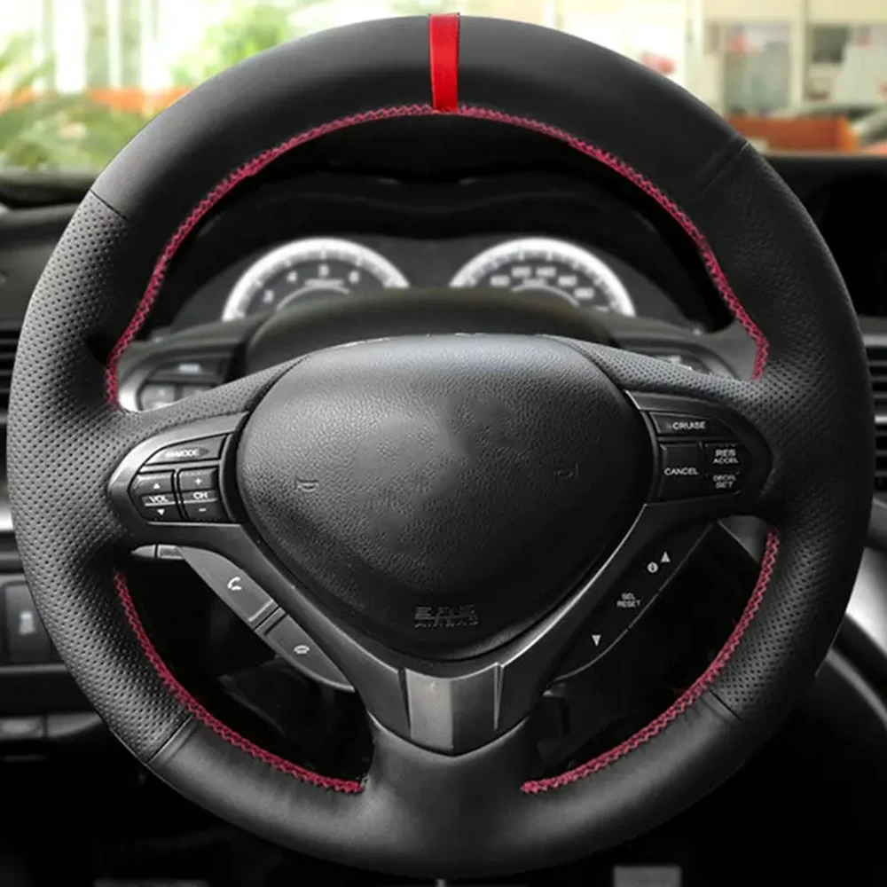 Braid Car Steering Wheel Cover Anti-Slip Artificial Leather For Honda Accord Euro Acura TSX Sport Wagon 2008-2015 Accessories