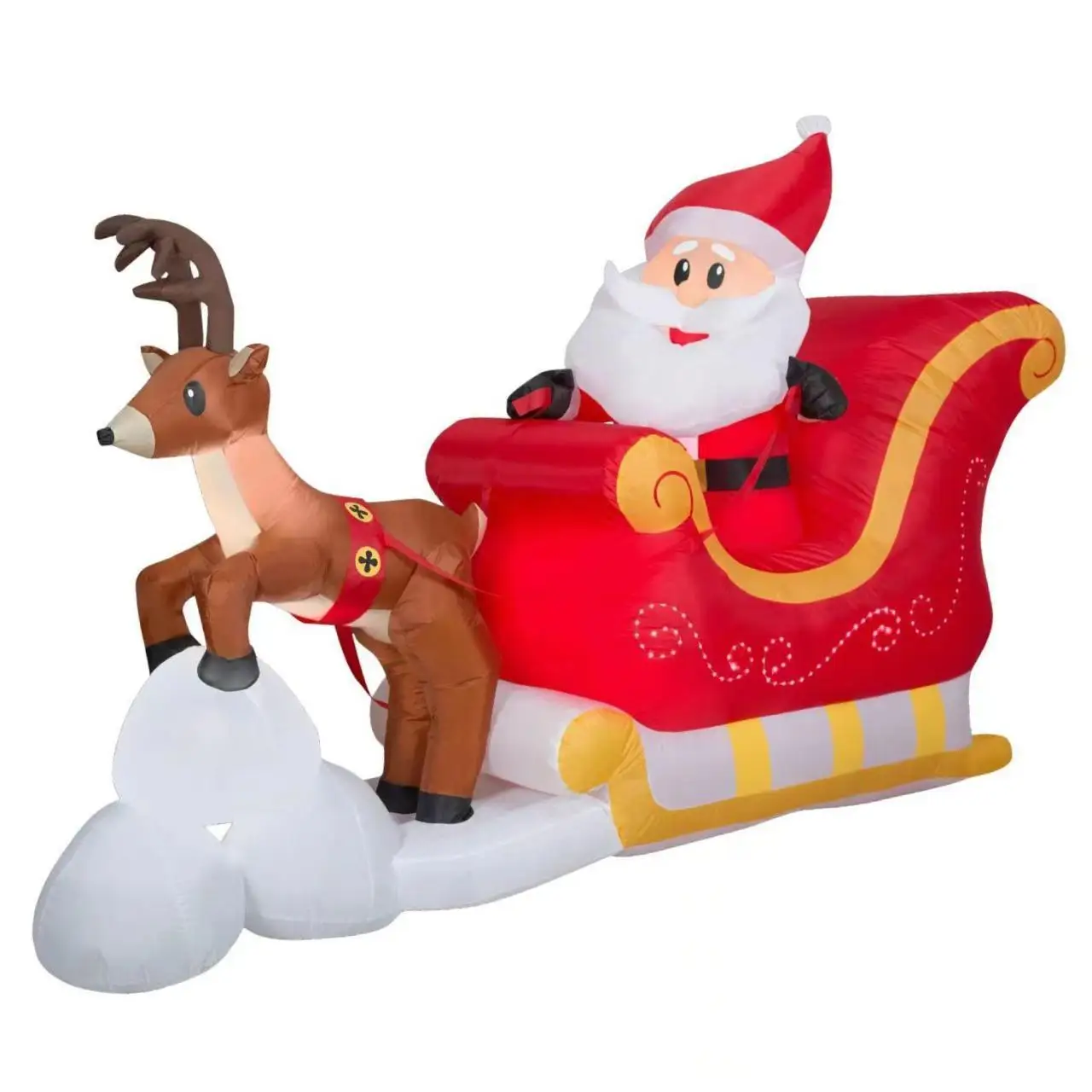 

Santa Claus on Sleigh Xmas Merry Christmas Built in Blower Decor Light up Christmas Christmas Decoration Inflatable Santa Claus