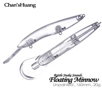 Chan'sHuang-señuelo de pesca Artificial, 10 piezas, sin pintar, 16cm, 20g, sonajero, Floaitng Minnow, hecho a mano