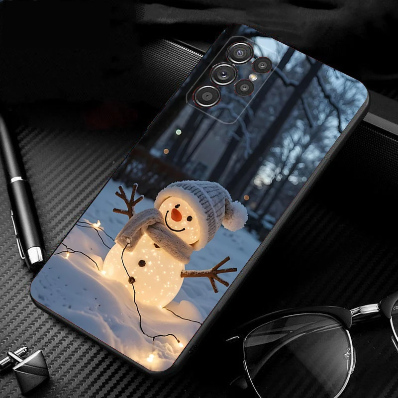 

Phone Case For Samsung Galaxy S25 S24 S23 S22 S21 Ultra S24 S23 S22 S21 S25 Plus S24 S20 FE Snowman Christmas