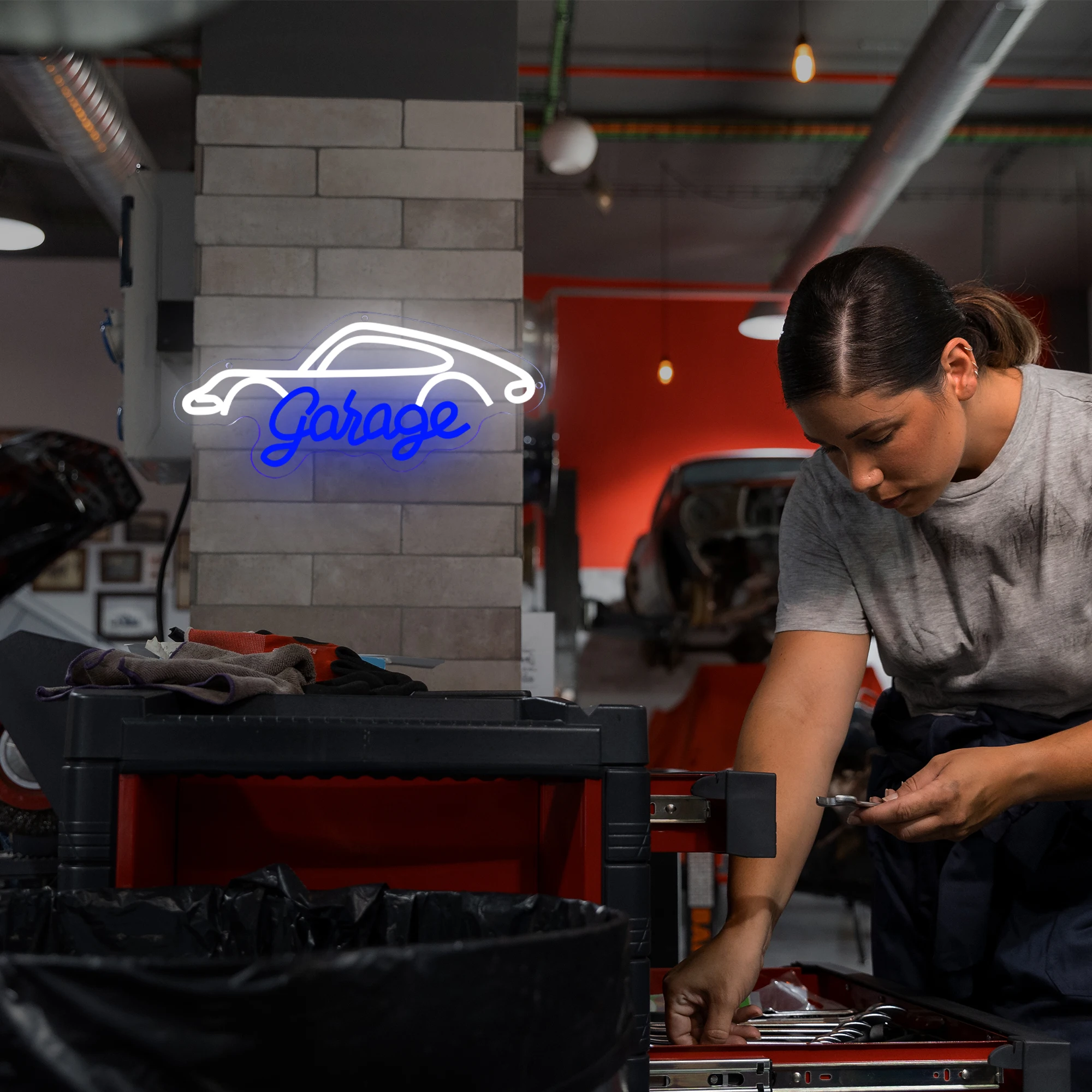 Garage Neon Sign Led Lights Car Repair Shop Neon LED Sign Game Room Decor Wall Automotive Workshop Busigness Sign Neon Lights