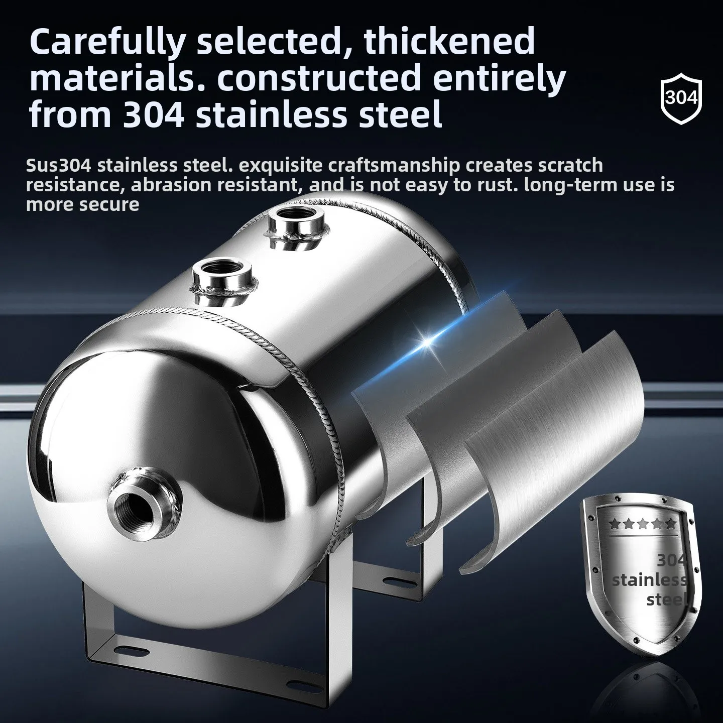 Small stainless steel gas storage tanks, high pressure, vacuum, negative pressure, air compression, pressure tanks, buffer tanks