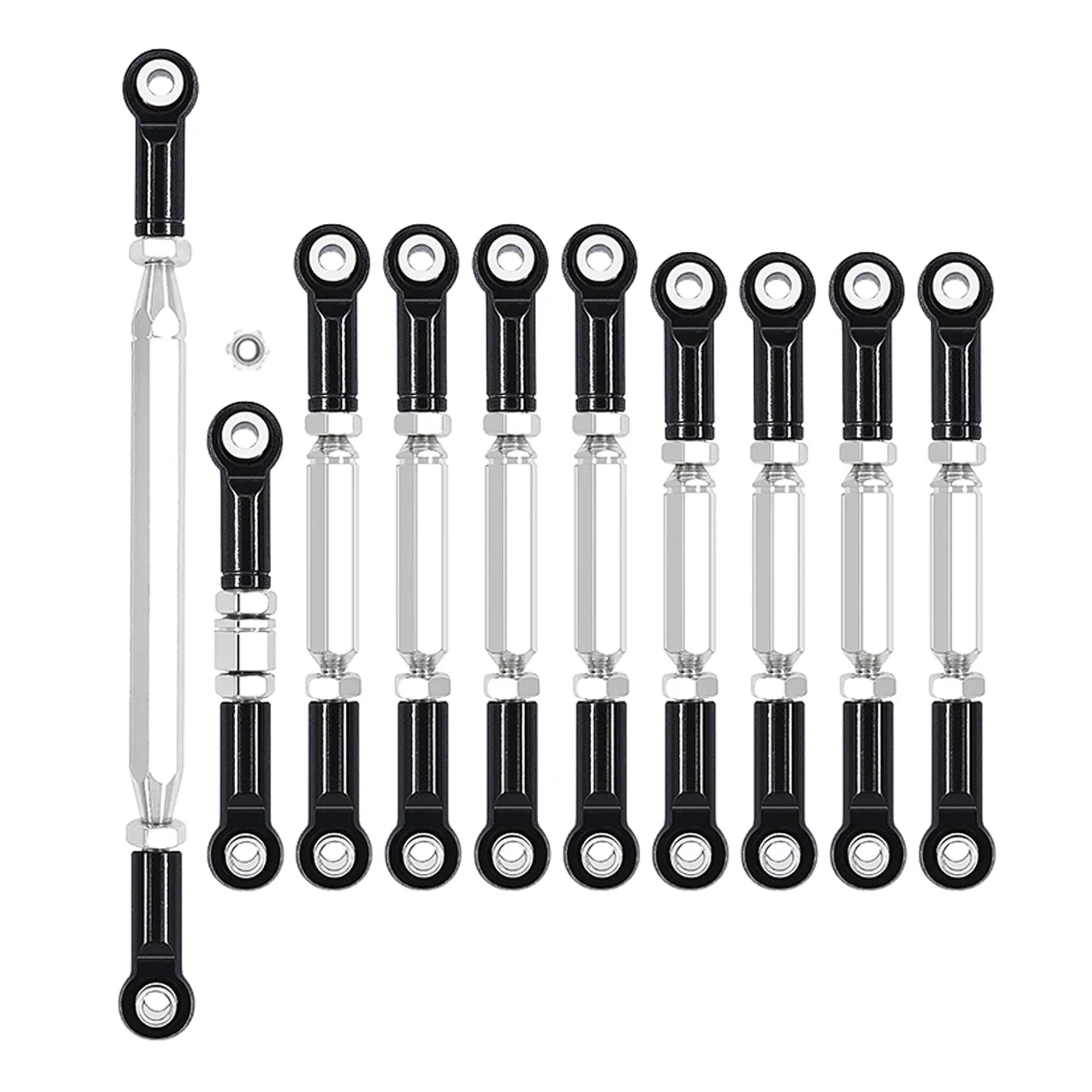 Varilla de enlace de chasis de Metal, soporte de montaje de varilla de tracción, juegos de amortiguadores para WPL C14 C24 MN D90 MN99S RC, piezas mejoradas, accesorios