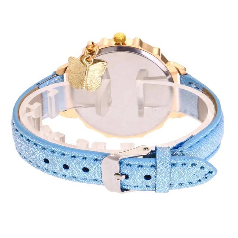 Женские часы, модный тренд, элемент бабочки, циферблат, кварцевые часы, браслет, женский кожаный ремешок, праздничный подарок