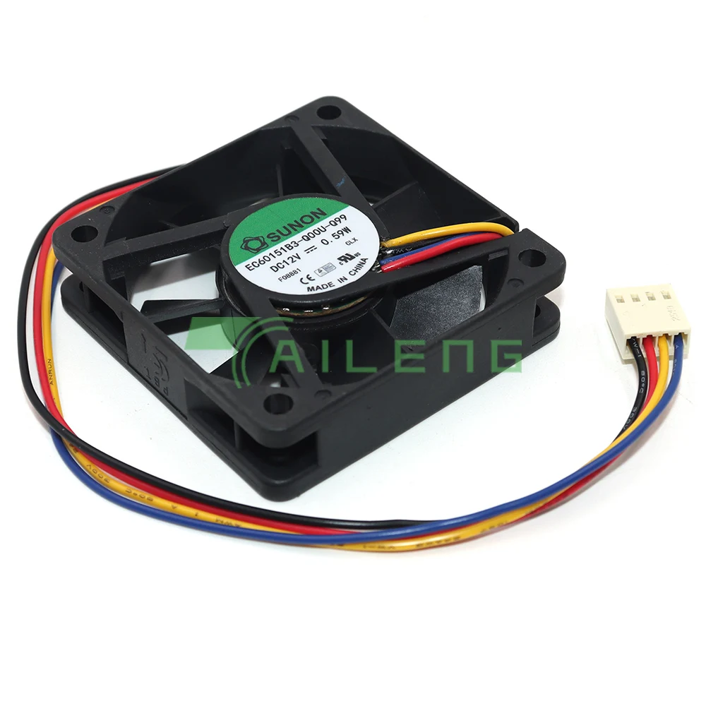 new EC60151B3-Q00U-Q99 4 wires PMW DC12V 0.59W 6015 60mm 60*60*15mm cooling case axial fan for SUNON