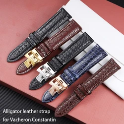 Alligator leather strap for Vacheron Constantin leather watch strap crocodile skin belt folding buckle 19mm 20mm 21mm 22mm band