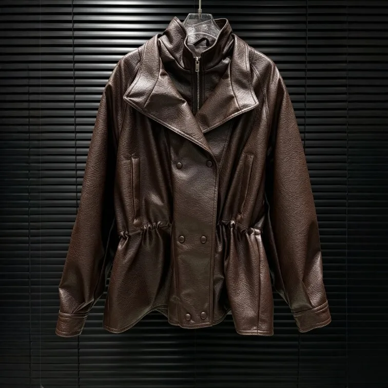Loose Fit No Hood Top Short Length Commuter Style with 3D Pattern Spring Notched Lapel Wrinkle Finish Long Sleeve Women Jacket
