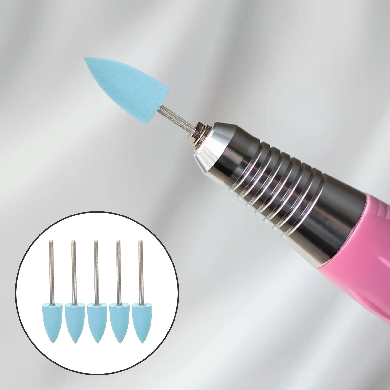 연삭 연마 매니큐어 액세서리 도구에 대 한 5pcs 비트 네일 아트 네일 드릴 비트 실리콘 공급 아크릴 손톱 실리콘
