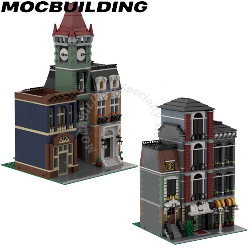 

Modular Town Buildings City Street Model Display MOC Building Blocks Bricks Construction Toys Gifts Christmas