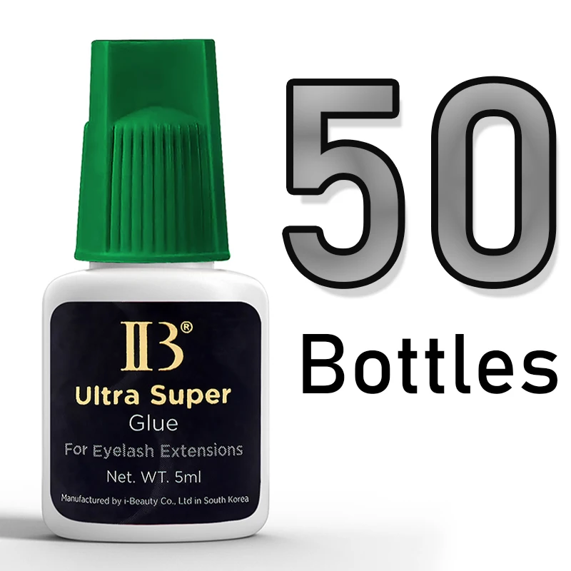 50 Bottles IB Ultra Super Glue for Eyelash Extensions Black False Lashes Fast Adhesive Strong Makeup Tool 5ml Korea IBeauty