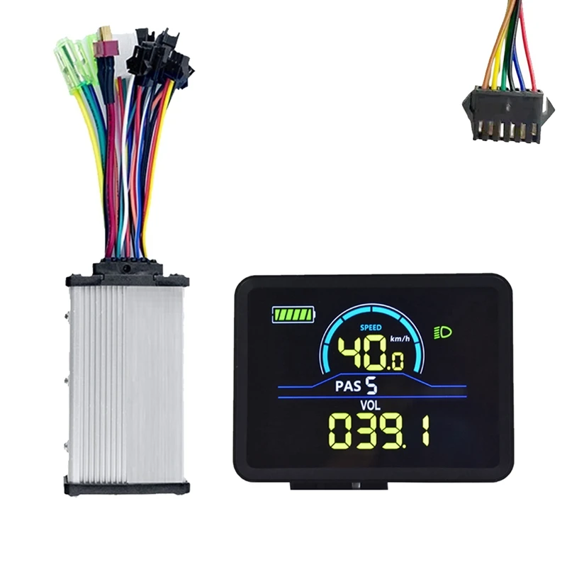 P5C Electric Bike LCD Display Meter 24V-60V+36V/48V 350W Sine Wave Controller UART Ebike Color LCD Display SM