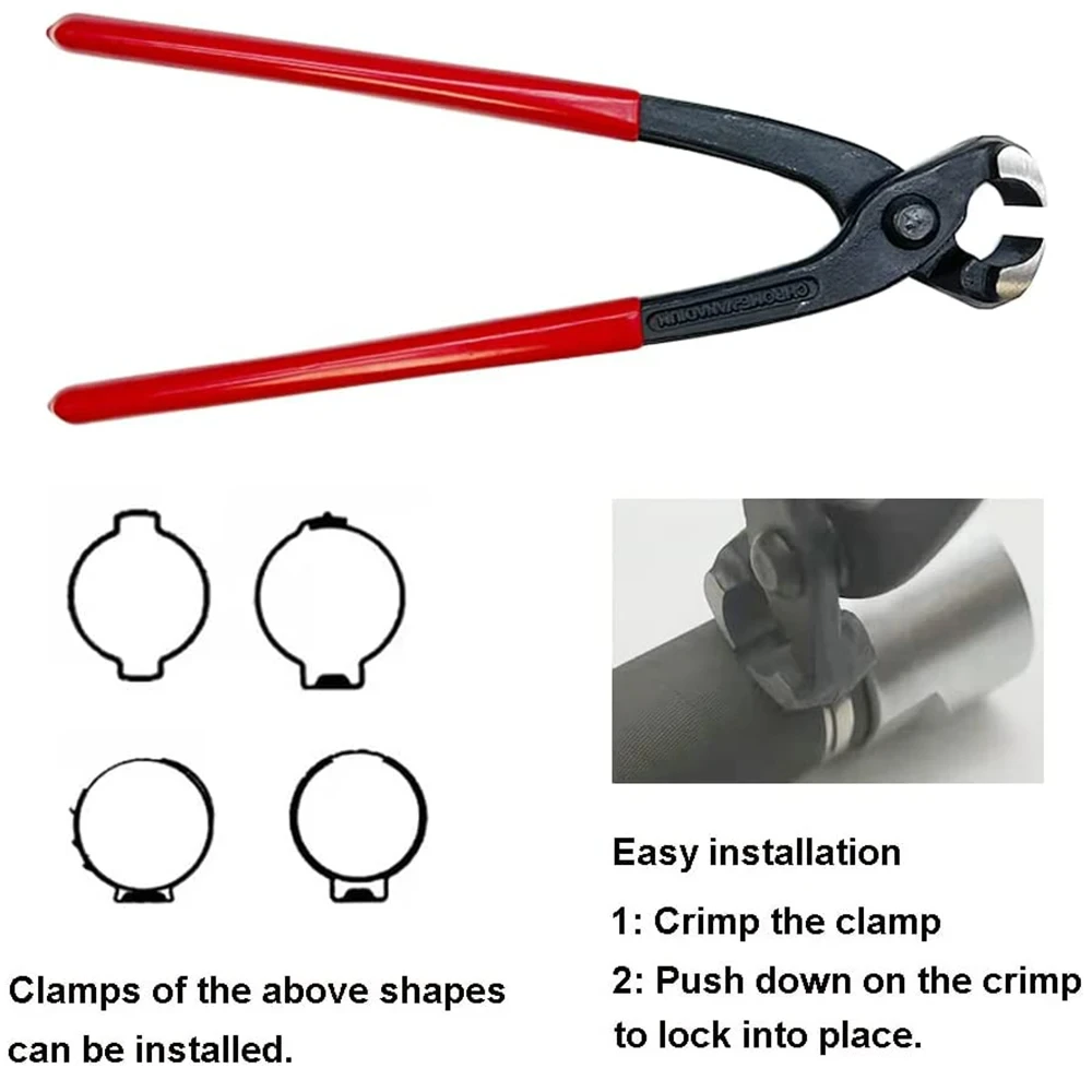 Ear Hose Clamp,high-strength Chrome Vanadium Steel,pliers Crimping Tool,nail Puller for Fixed Pipe and Hose, Front Jaw