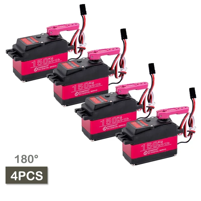 150kg ds51150 servo robótico de metal digital rc 180/270 graus à prova dip66 água ip66 12v com braço servo 18t para rc drone carro inteligente robô