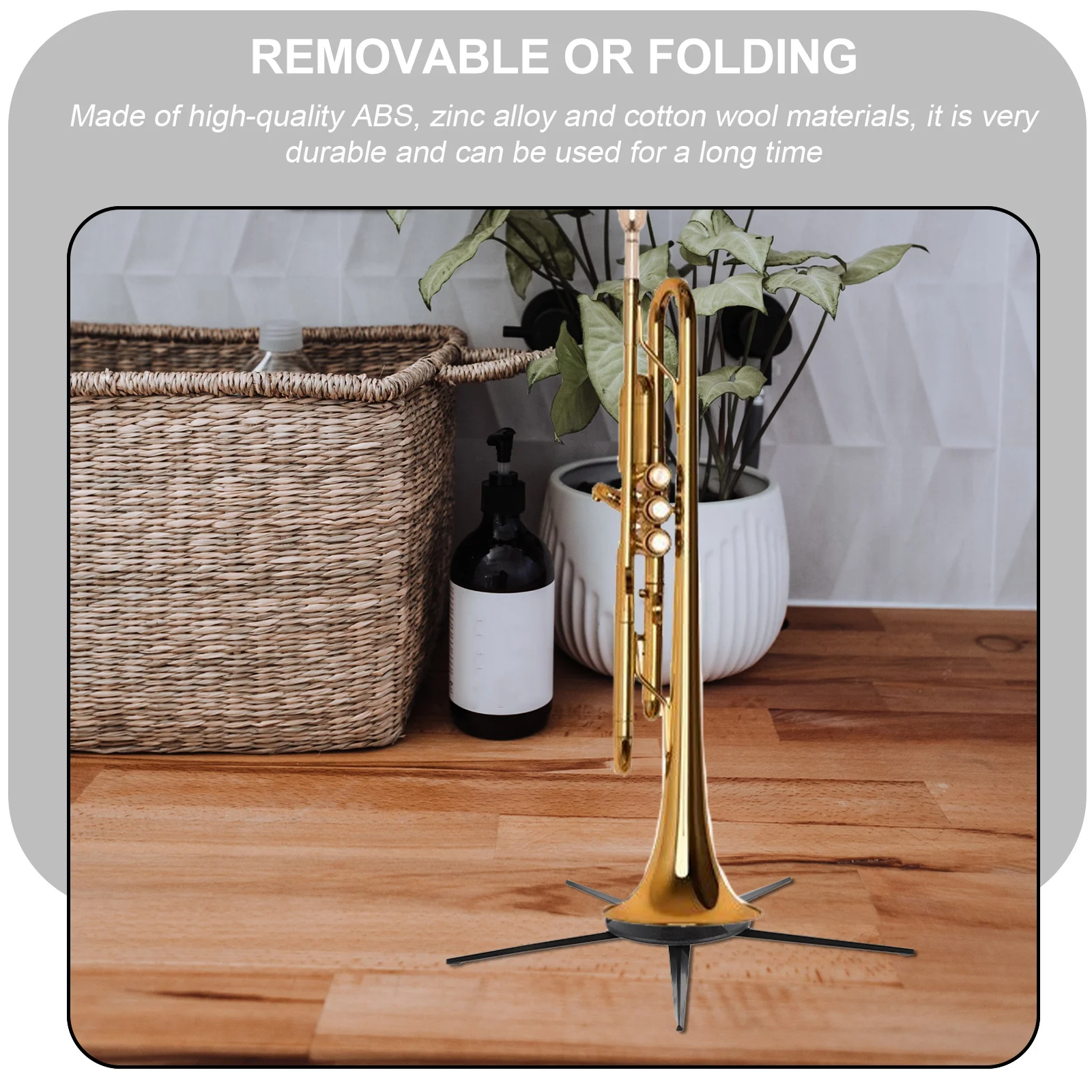 Support de trompette à cinq pattes, support d'instrument Portable pliable et détachable en laiton, support métallique Stable pour trompette
